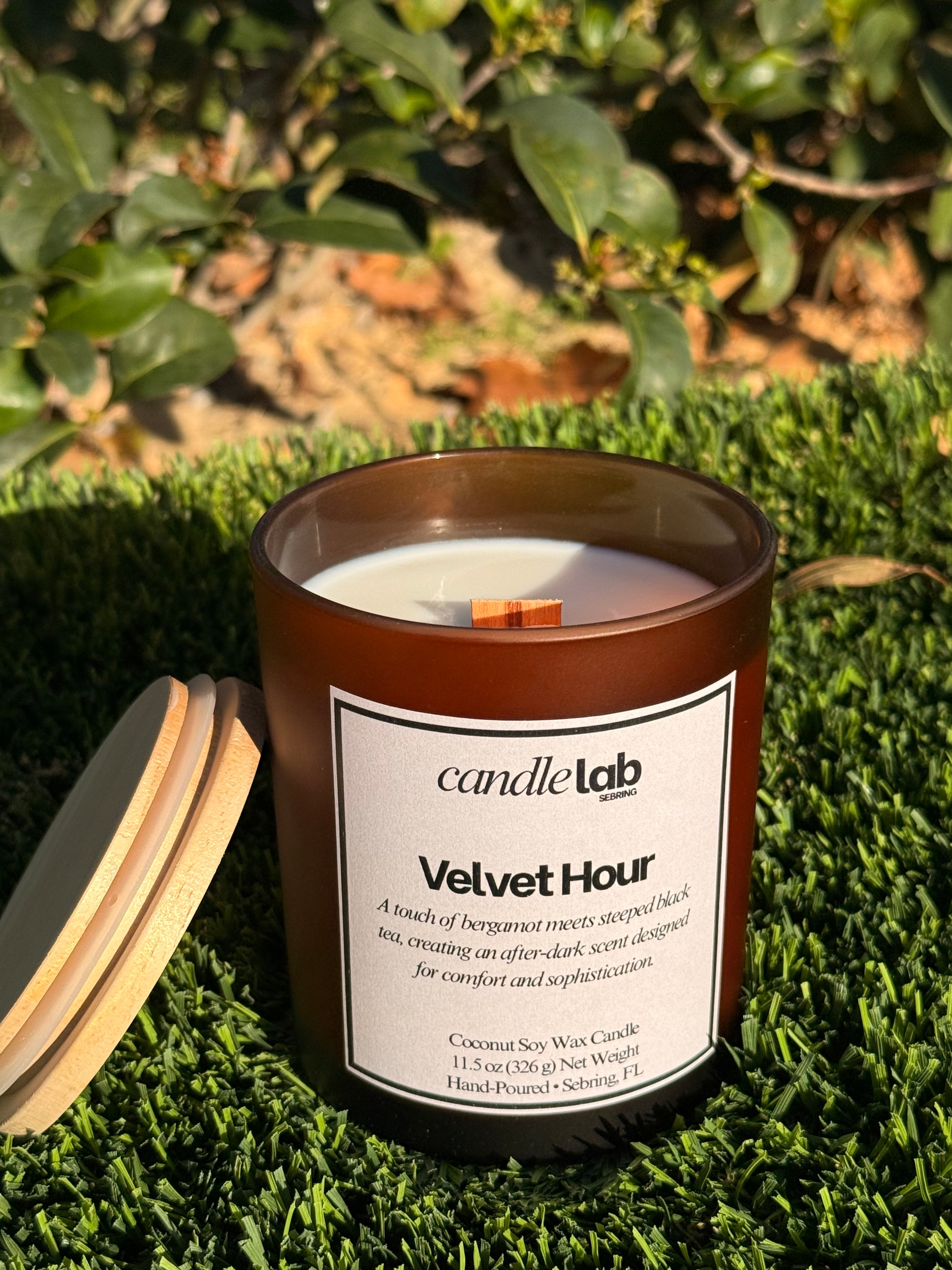 Velvet Hour - Wooden Wick - 100% Coconut Soy Wax Candle - 11.5 oz