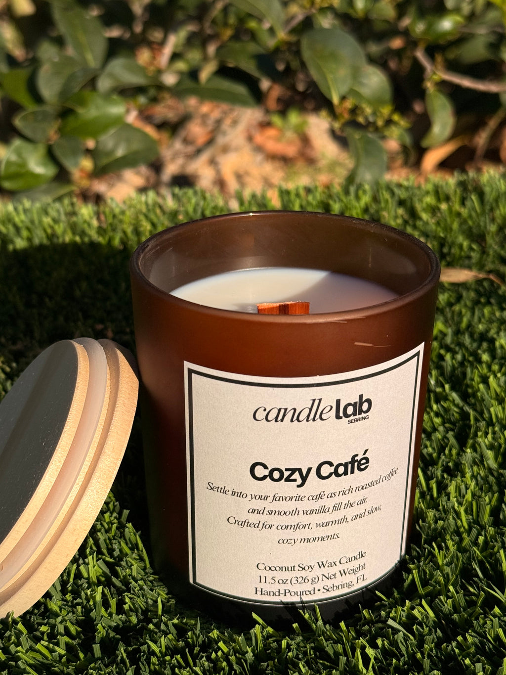 Cozy Café - Wooden Wick - 100% Coconut Soy Wax Candle - 11.5 oz