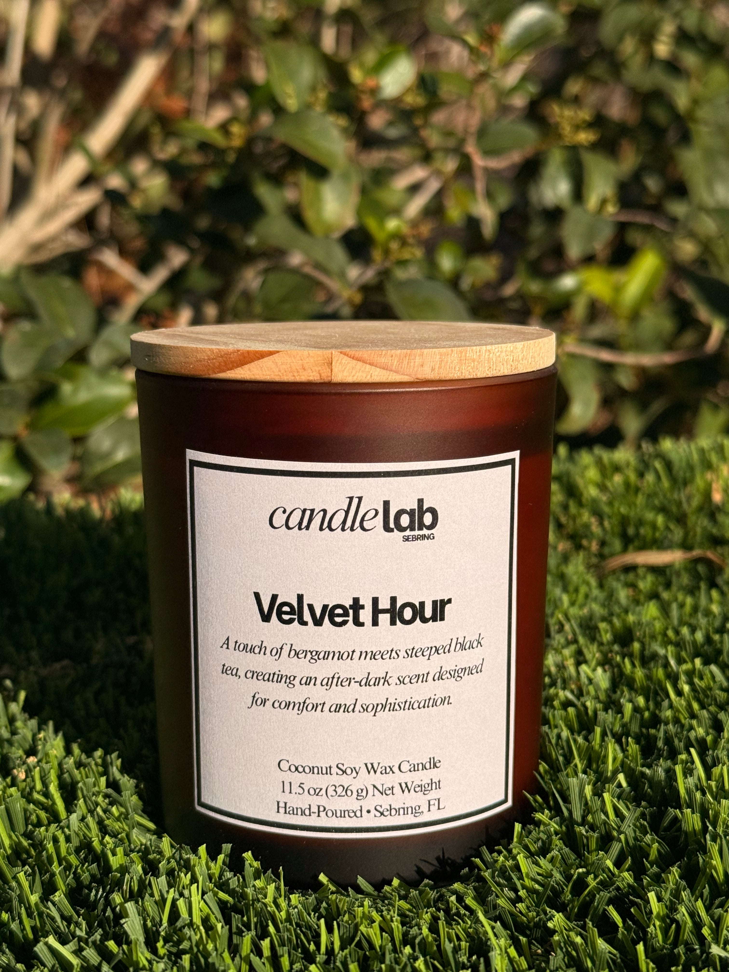 Velvet Hour - Wooden Wick - 100% Coconut Soy Wax Candle - 11.5 oz
