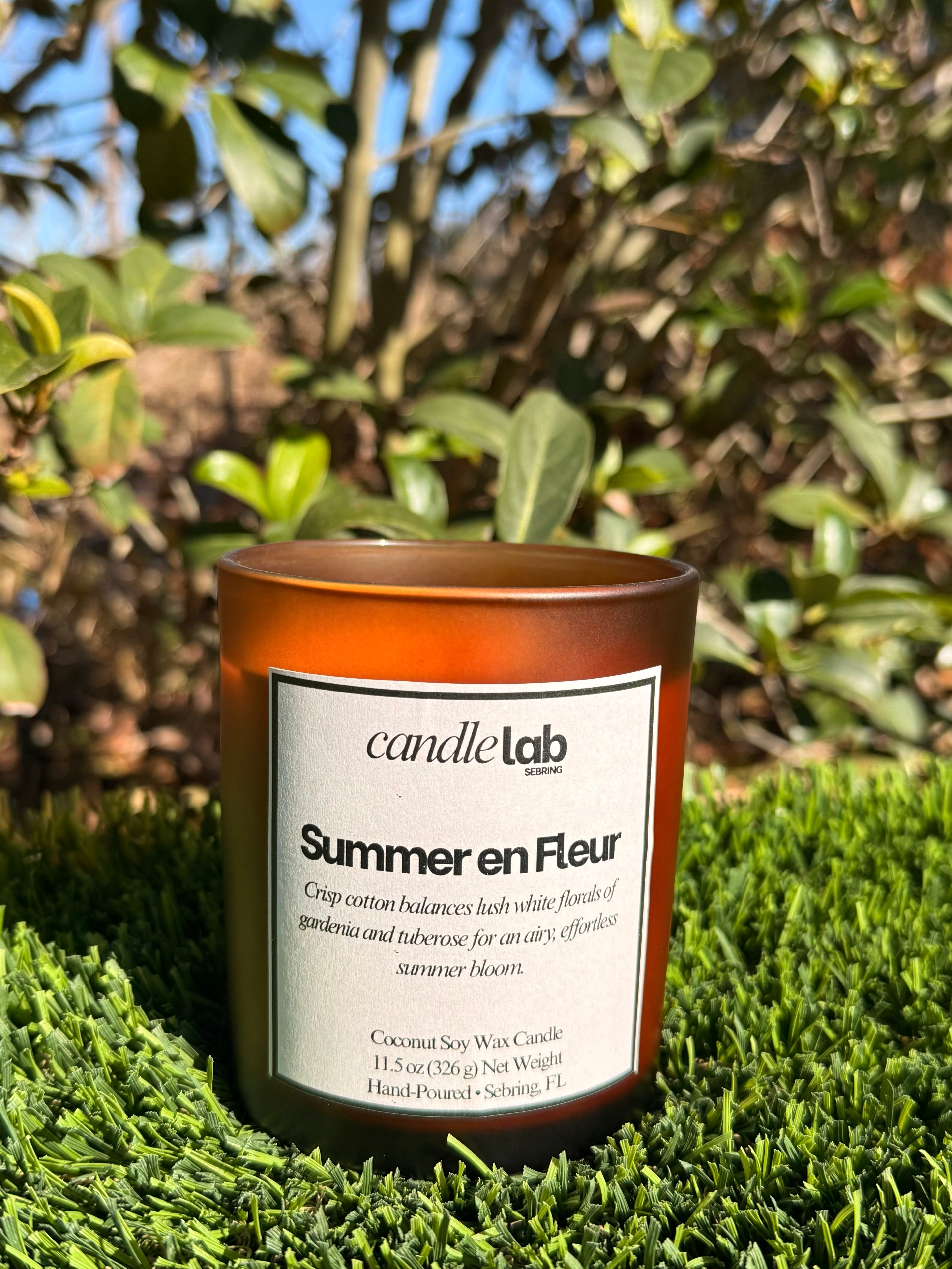 Summer en Fleur - Wooden Wick - 100% Coconut Soy Wax Candle - 11.5 oz