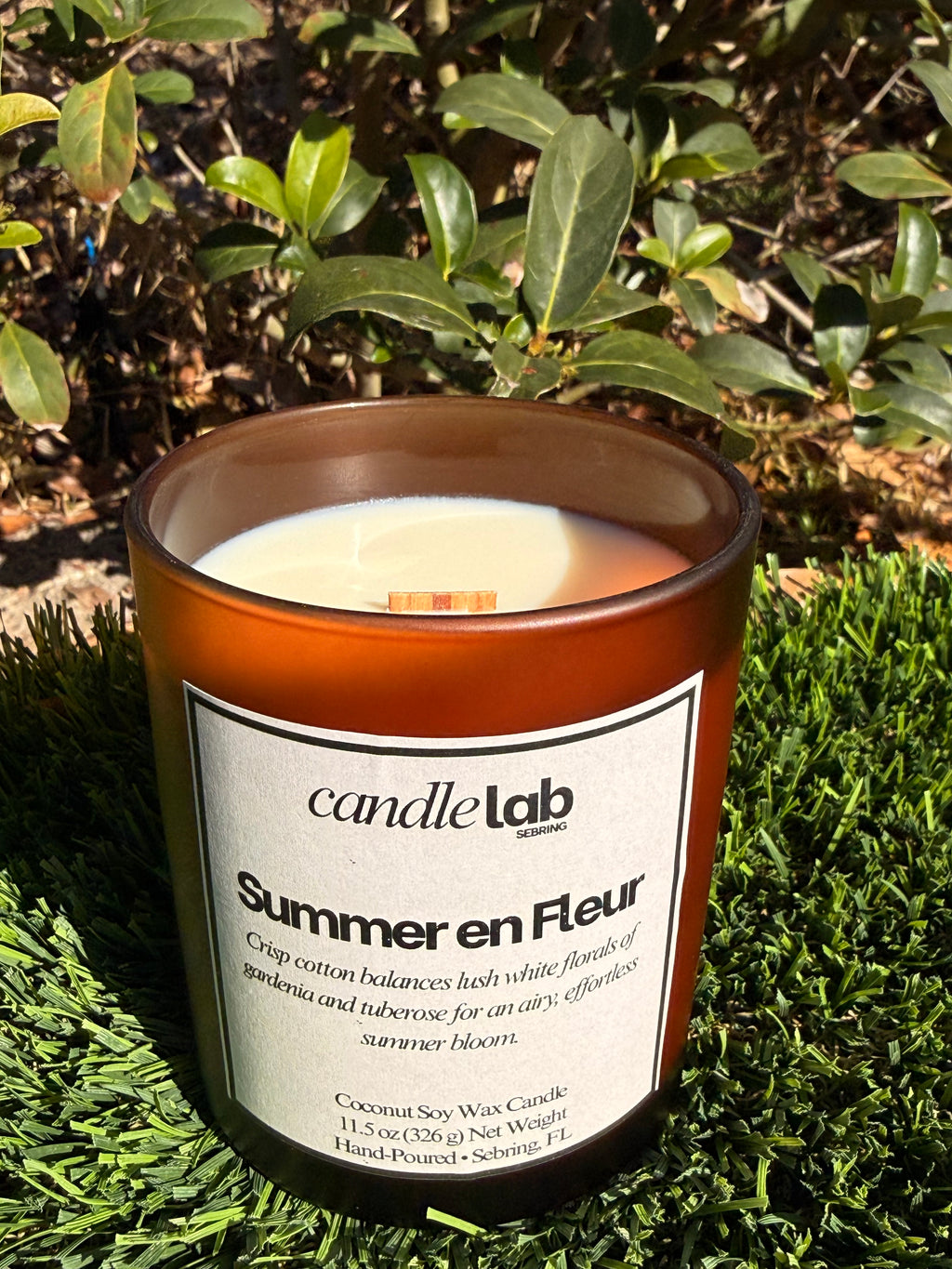 Summer en Fleur - Wooden Wick - 100% Coconut Soy Wax Candle - 11.5 oz