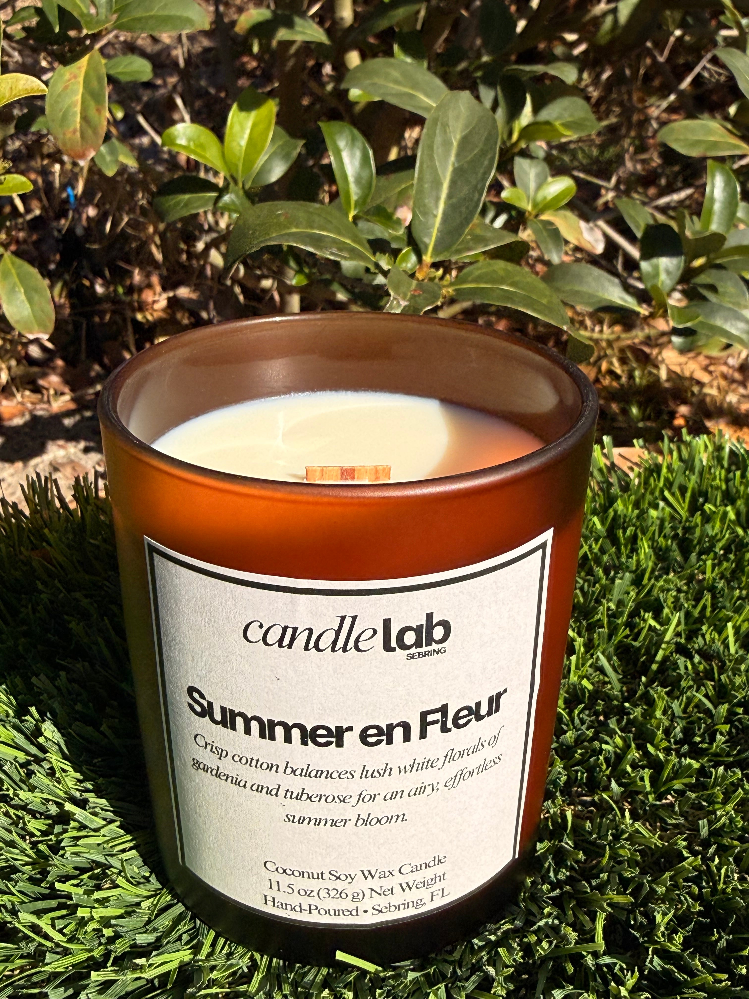 Summer en Fleur - Wooden Wick - 100% Coconut Soy Wax Candle - 11.5 oz