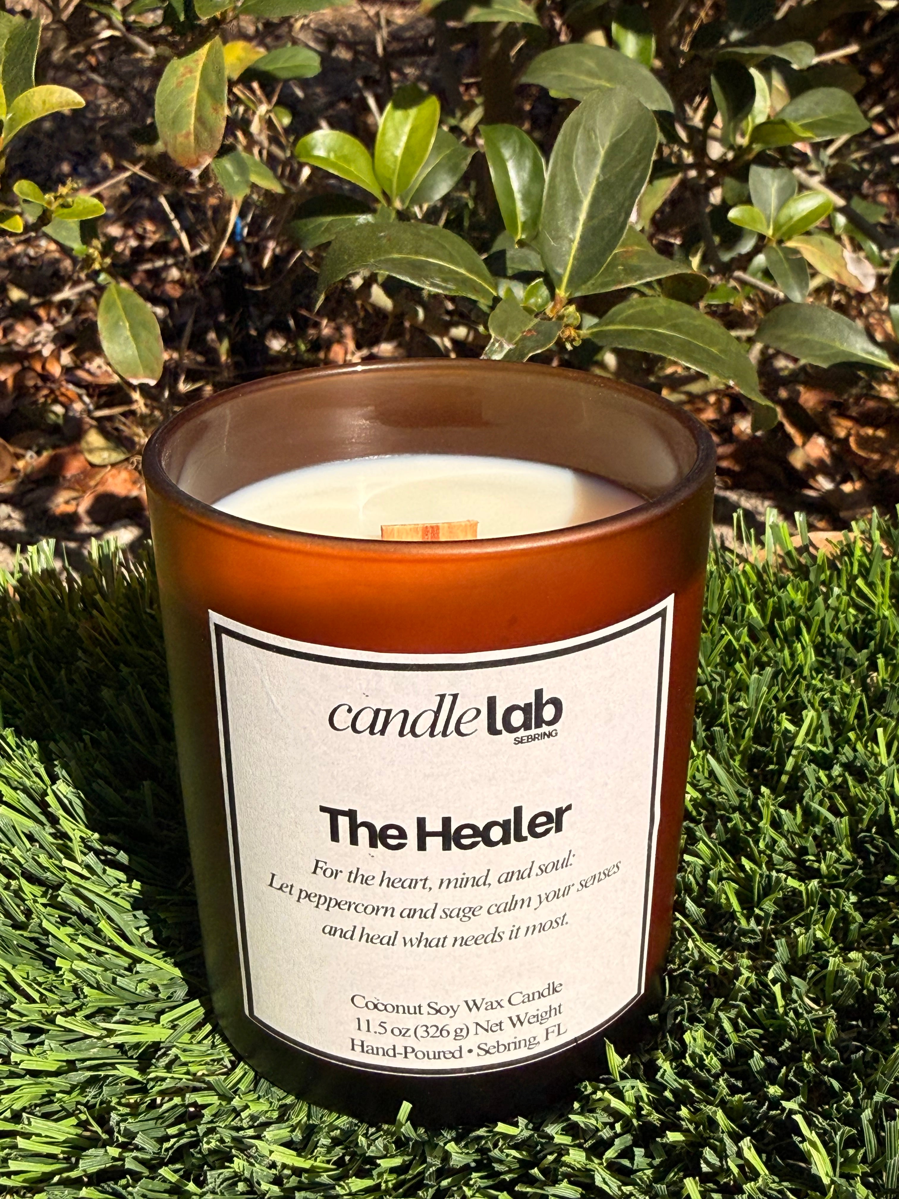 The Healer - Wooden Wick - 100% Coconut Soy Wax Candle - 11.5 oz