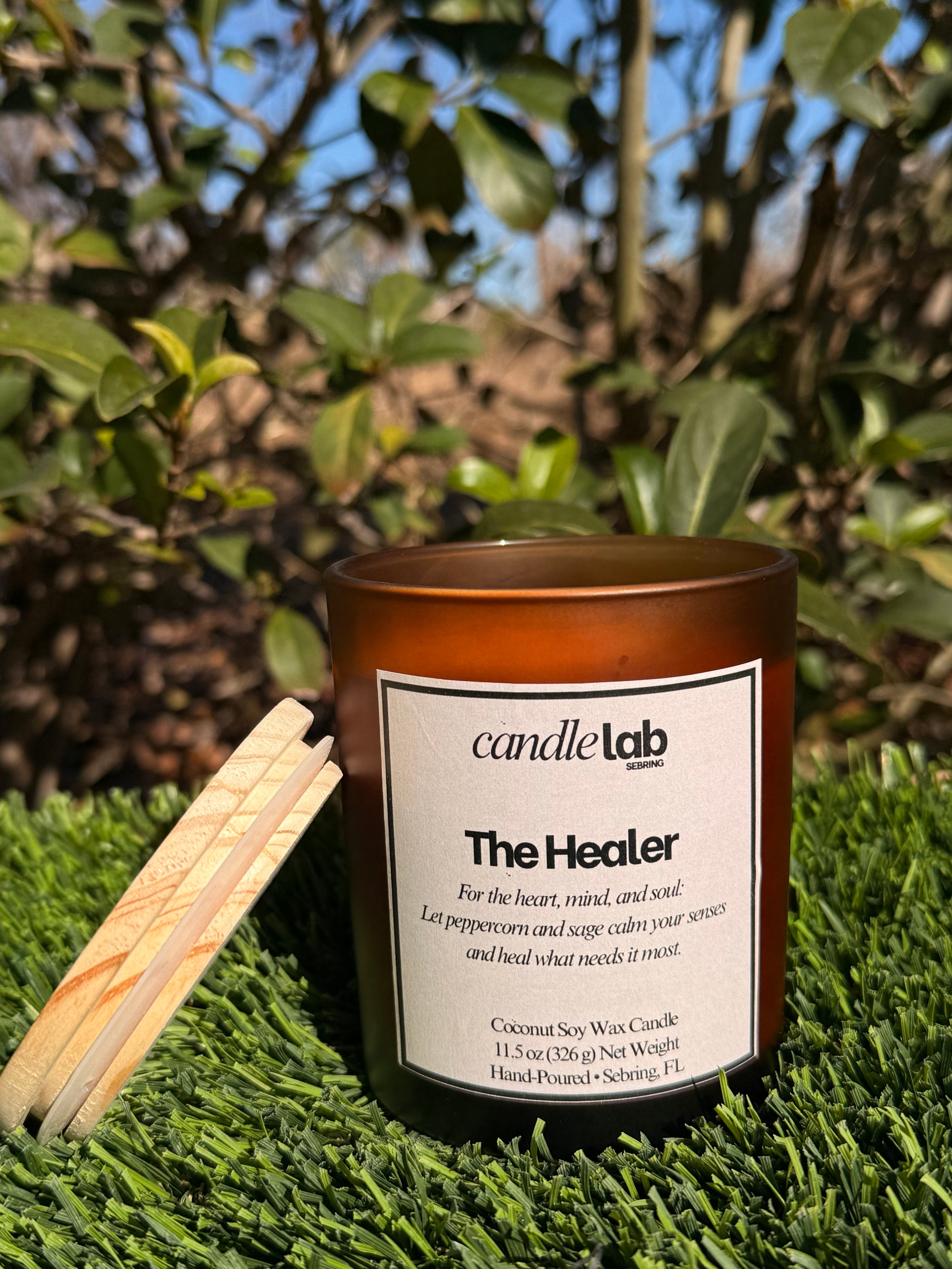 The Healer - Wooden Wick - 100% Coconut Soy Wax Candle - 11.5 oz