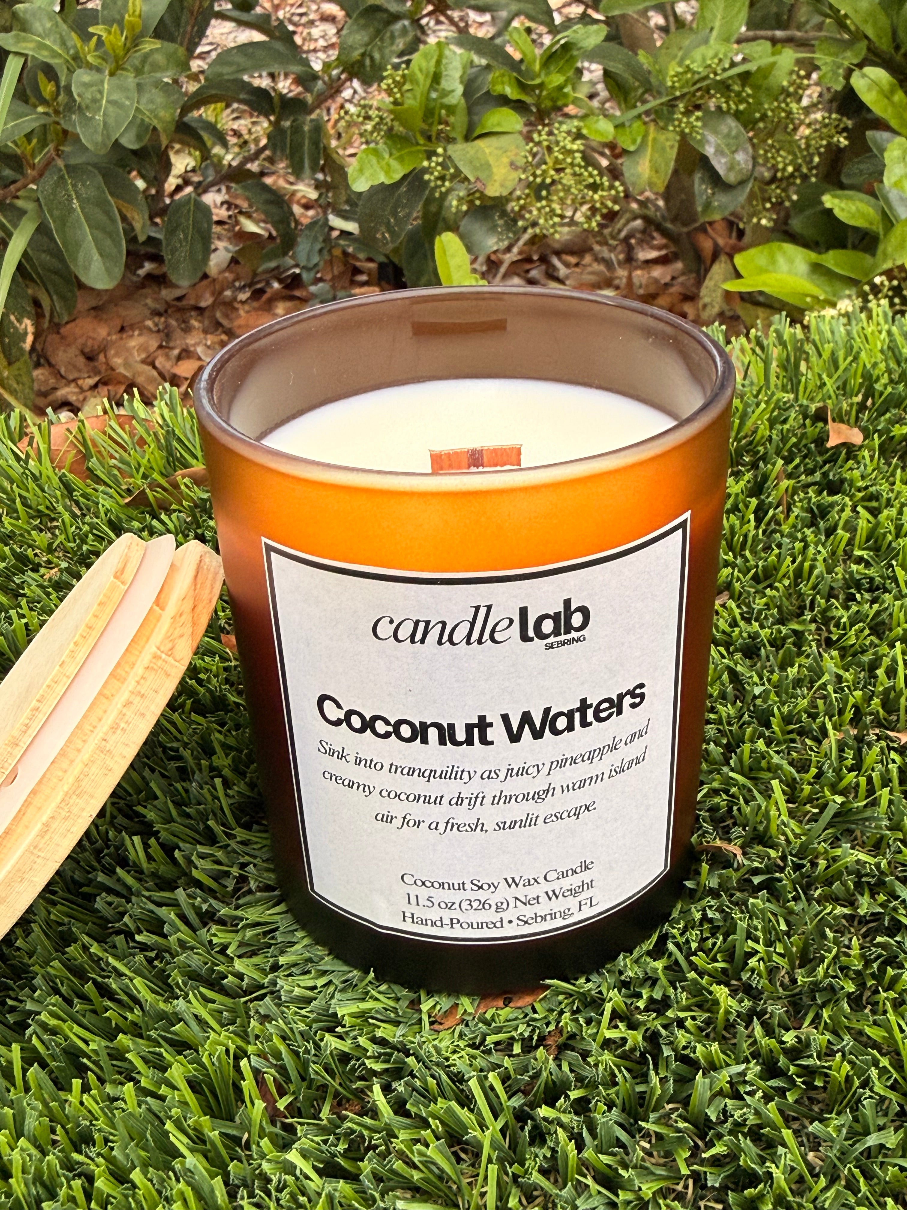 Coconut Waters - Wooden Wick - 100% Coconut Soy Wax Candle - 11.5 oz