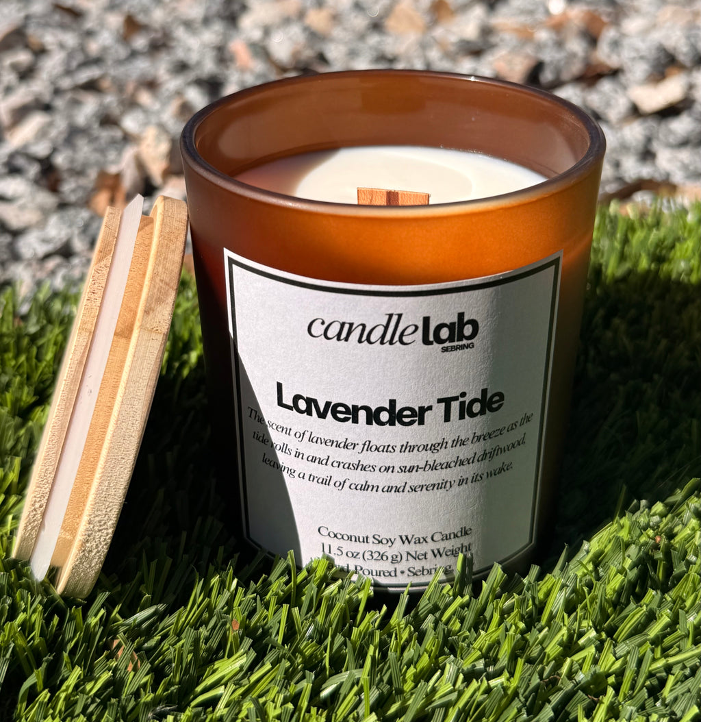 Lavender Tide - Wooden Wick - 100% Coconut Soy Wax Candle - 11.5 oz