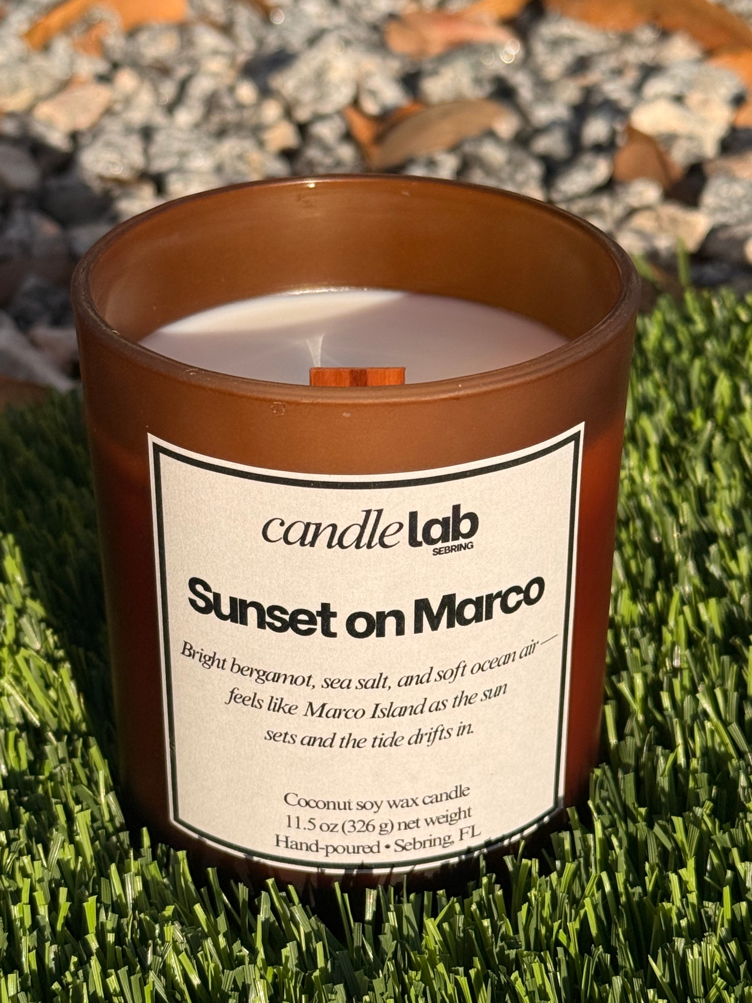Sunset on Marco - Wooden Wick - 100% Coconut Soy Wax Candle - 11.5 oz