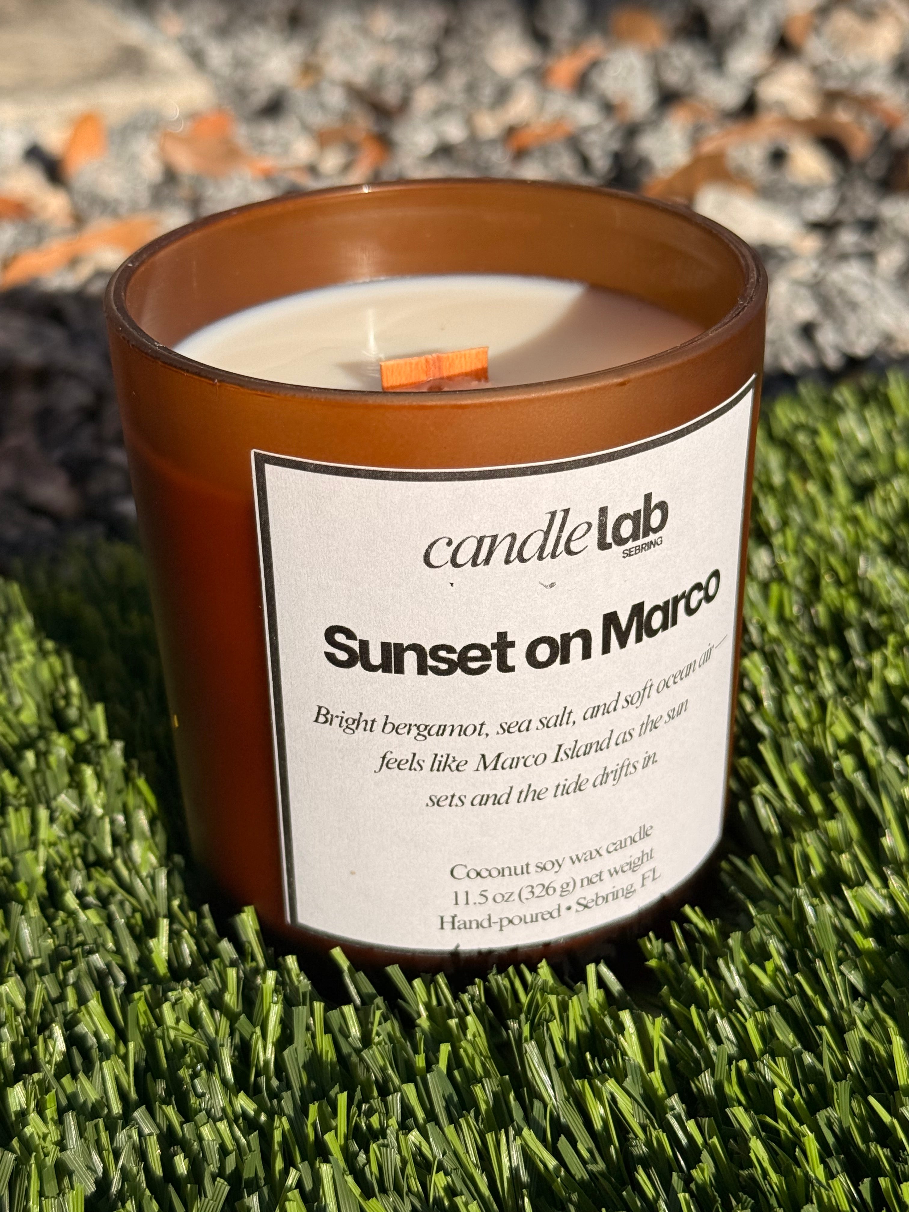 Sunset on Marco - Wooden Wick - 100% Coconut Soy Wax Candle - 11.5 oz