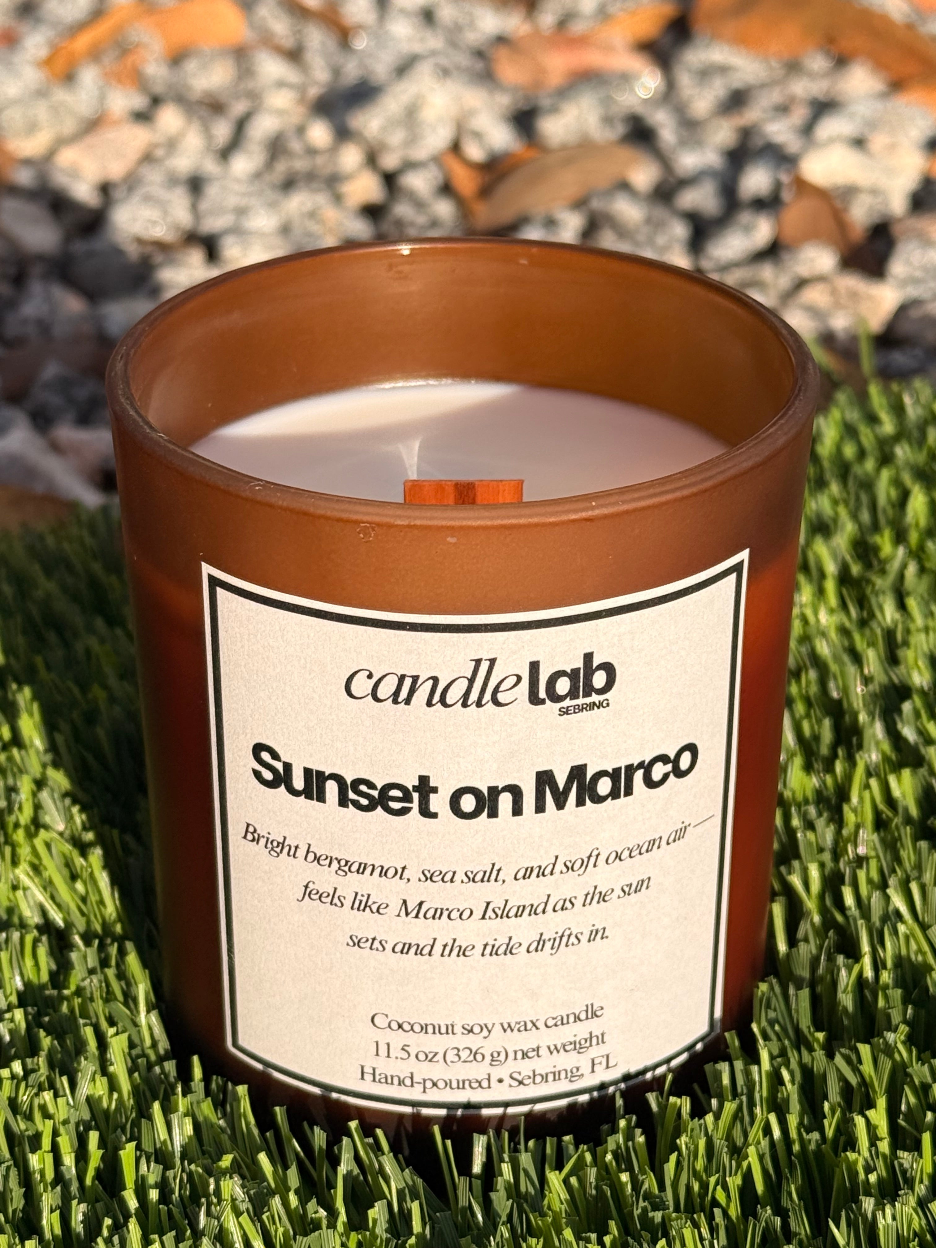 Sunset on Marco - Wooden Wick - 100% Coconut Soy Wax Candle - 11.5 oz
